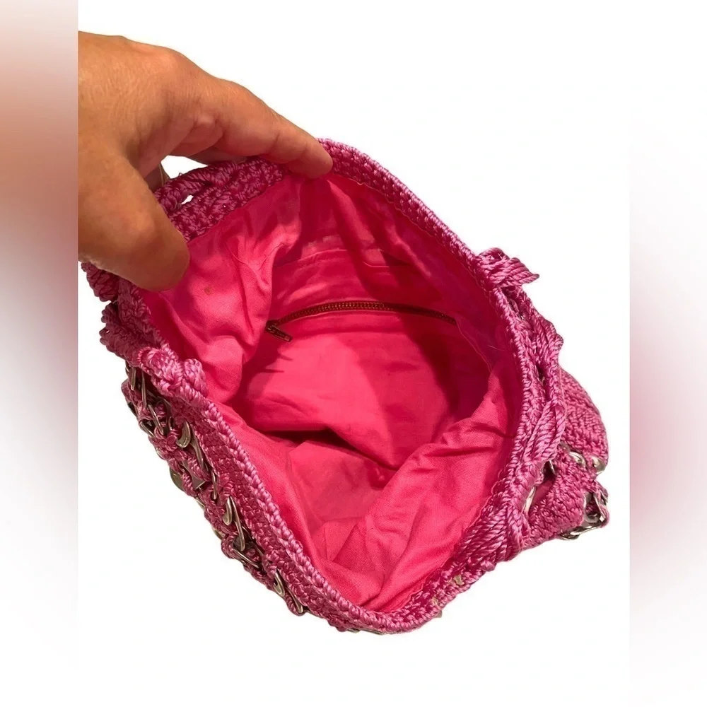 Handmade Aluminum Soda Pop Tab Pink Crocheted Purse Upcycled